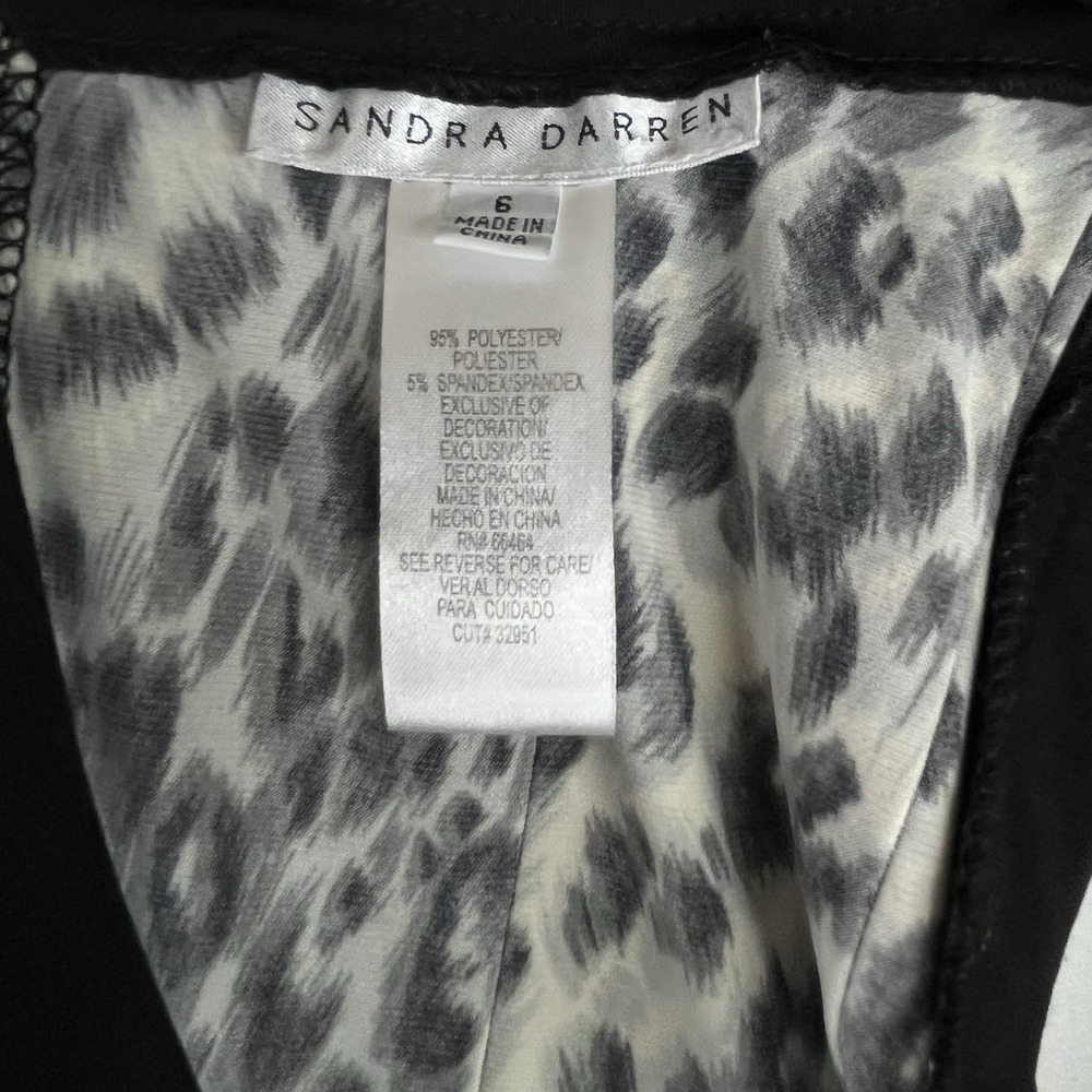Sandra Darren Leopard Print Maxi Dress Women's Size 6 Sleeveless Flowy - Picture 16 of 16